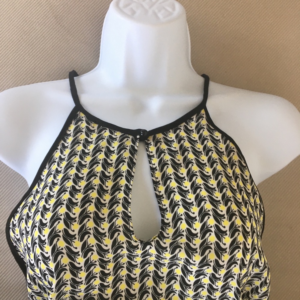 Lila Clothing sleeveless sheer black, white & yellow